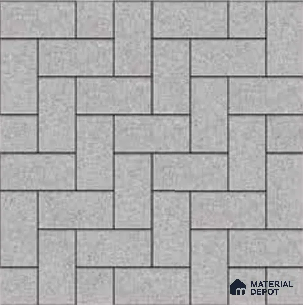 Geometric Floor Tile TL 05300 D Strada Herringbone Smoke 16 inch x 16 inch Vitrified Punch Matte Finish - 12 mm | Suitable for Parking, Balcony, Courtyard, Patio, Terrace | Pattern Alignment May Vary | 2-3 mm Spacer is Mandatory