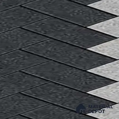 Geometric Floor Tile TL 05300 E Strada Herringbone Shadow 16 inch x 16 inch Vitrified Punch Matte Finish - 12 mm | Suitable for Parking, Balcony, Courtyard, Patio, Terrace | Pattern Alignment May Vary | 2-3 mm Spacer is Mandatory