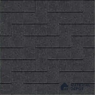 Stone Floor Tile TL 05300 F Strada Herringbone Nero 16 inch x 16 inch Vitrified Punch Matte Finish - 12 mm | Suitable for Parking, Balcony, Courtyard, Patio, Terrace | Pattern Alignment May Vary | 2-3 mm Spacer is Mandatory