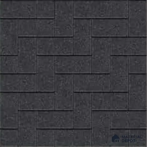 Stone Floor Tile TL 05300 F Strada Herringbone Nero 16 inch x 16 inch Vitrified Punch Matte Finish - 12 mm | Suitable for Parking, Balcony, Courtyard, Patio, Terrace | Pattern Alignment May Vary | 2-3 mm Spacer is Mandatory