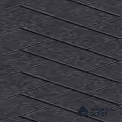 Stone Floor Tile TL 05300 F Strada Herringbone Nero 16 inch x 16 inch Vitrified Punch Matte Finish - 12 mm | Suitable for Parking, Balcony, Courtyard, Patio, Terrace | Pattern Alignment May Vary | 2-3 mm Spacer is Mandatory