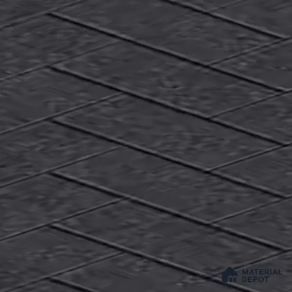 Stone Floor Tile TL 05300 F Strada Herringbone Nero 16 inch x 16 inch Vitrified Punch Matte Finish - 12 mm | Suitable for Parking, Balcony, Courtyard, Patio, Terrace | Pattern Alignment May Vary | 2-3 mm Spacer is Mandatory