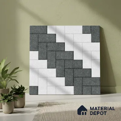 Stone Floor Tile TL 05300 G Strada Slate Brick 20 inch x 20 inch Vitrified Matte Finish - 12 mm | Suitable for Parking, Balcony, Courtyard, Patio, Terrace | Pattern Alignment May Vary | 2-3 mm Spacer is Mandatory (Sample)