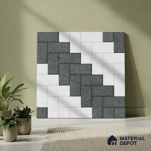 Stone Floor Tile TL 05300 G Strada Slate Brick 20 inch x 20 inch Vitrified Matte Finish - 12 mm | Suitable for Parking, Balcony, Courtyard, Patio, Terrace | Pattern Alignment May Vary | 2-3 mm Spacer is Mandatory