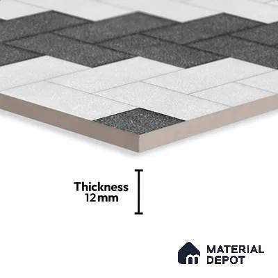 Stone Floor Tile TL 05300 G Strada Slate Brick 20 inch x 20 inch Vitrified Matte Finish - 12 mm | Suitable for Parking, Balcony, Courtyard, Patio, Terrace | Pattern Alignment May Vary | 2-3 mm Spacer is Mandatory (Sample)