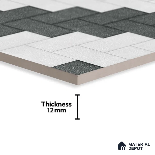 Stone Floor Tile TL 05300 G Strada Slate Brick 20 inch x 20 inch Vitrified Matte Finish - 12 mm | Suitable for Parking, Balcony, Courtyard, Patio, Terrace | Pattern Alignment May Vary | 2-3 mm Spacer is Mandatory (Sample)