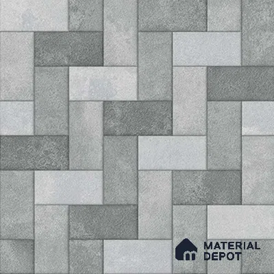 Geometric Floor Tile TL 05300 Strada Herringbone Haze 20 inch x 20 inch Vitrified Matte Finish - 12 mm | Suitable for Parking, Balcony, Courtyard, Patio, Terrace | Pattern Alignment May Vary | 2-3 mm Spacer is Mandatory (Sample)