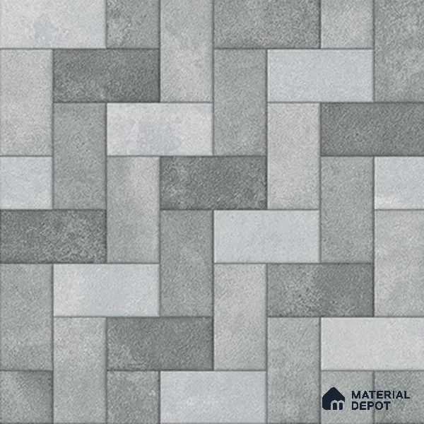 Geometric Floor Tile TL 05300 Strada Herringbone Haze 20 inch x 20 inch Vitrified Matte Finish - 12 mm | Suitable for Parking, Balcony, Courtyard, Patio, Terrace | Pattern Alignment May Vary | 2-3 mm Spacer is Mandatory (Sample)
