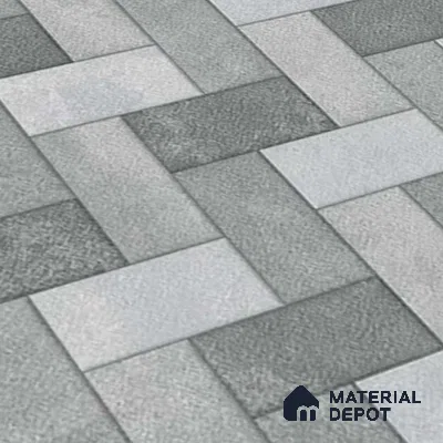 Geometric Floor Tile TL 05300 Strada Herringbone Haze 20 inch x 20 inch Vitrified Matte Finish - 12 mm | Suitable for Parking, Balcony, Courtyard, Patio, Terrace | Pattern Alignment May Vary | 2-3 mm Spacer is Mandatory (Sample)