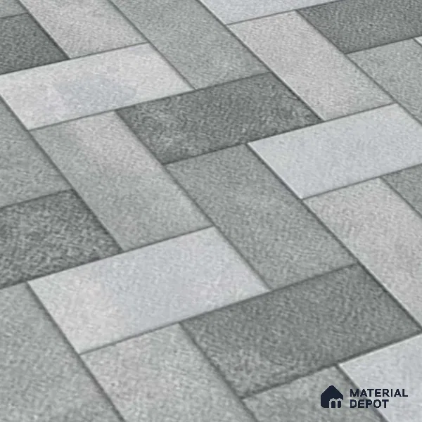 Geometric Floor Tile TL 05300 Strada Herringbone Haze 20 inch x 20 inch Vitrified Matte Finish - 12 mm | Suitable for Parking, Balcony, Courtyard, Patio, Terrace | Pattern Alignment May Vary | 2-3 mm Spacer is Mandatory (Sample)