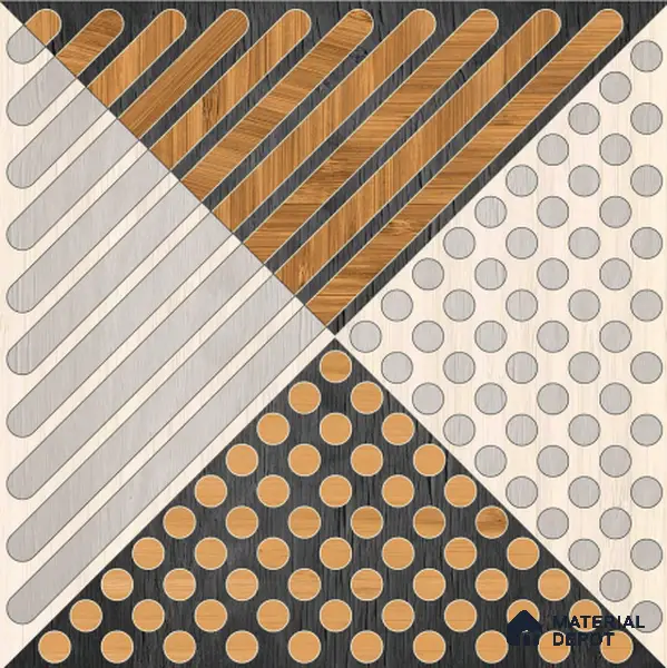 Geometric Floor Tile TL 05301 Strada Morse Triago 16 inch x 16 inch Vitrified Punch Matte Finish - 12 mm | Suitable for Parking, Balcony, Courtyard, Patio, Terrace | Pattern Alignment May Vary | 2-3 mm Spacer is Mandatory