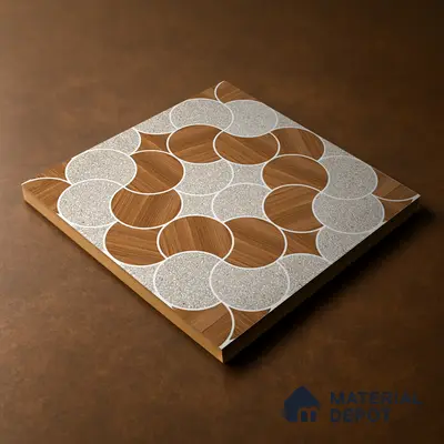 Patterned Floor Tile TL 05302 Strada Ring Rosato 16 inch x 16 inch Vitrified Punch Matte Finish - 12 mm | Suitable for Parking, Balcony, Courtyard, Patio, Terrace | Pattern Alignment May Vary | 2-3 mm Spacer is Mandatory