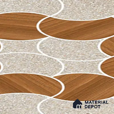 Patterned Floor Tile TL 05302 Strada Ring Rosato 16 inch x 16 inch Vitrified Punch Matte Finish - 12 mm | Suitable for Parking, Balcony, Courtyard, Patio, Terrace | Pattern Alignment May Vary | 2-3 mm Spacer is Mandatory
