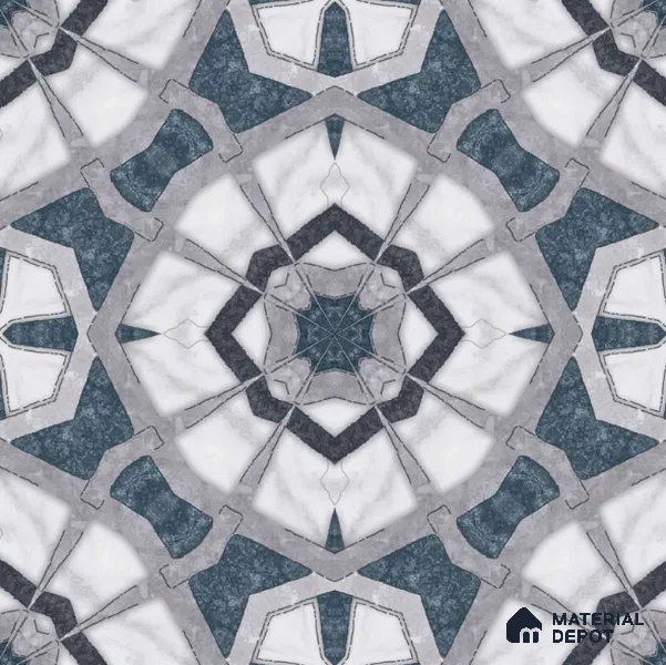 Moroccan Look Floor & Wall Tile TL 07500 Izar 2 ft x 2 ft Glitter Glossy Finish Vitrified Tile - 9 mm  | Suitable For Living Room, Dining, Bathroom & Kitchen | Please Expect a Slight Variation of Pattern (Sample)