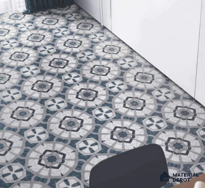 Moroccan Look Floor & Wall Tile TL 07500 Izar 2 ft x 2 ft Glitter Glossy Finish Vitrified Tile - 9 mm  | Suitable For Living Room, Dining, Bathroom & Kitchen | Please Expect a Slight Variation of Pattern (Sample)