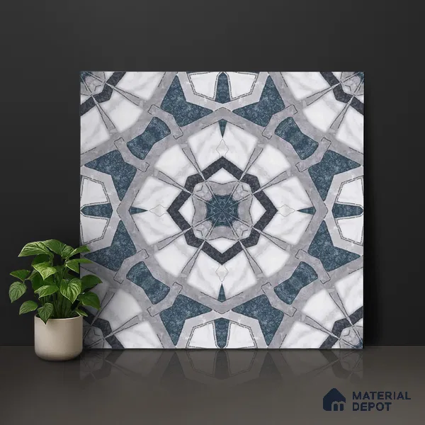 Moroccan Look Floor & Wall Tile TL 07500 Izar 2 ft x 2 ft Glitter Glossy Finish Vitrified Tile - 9 mm  | Suitable For Living Room, Dining, Bathroom & Kitchen | Please Expect a Slight Variation of Pattern (Sample)