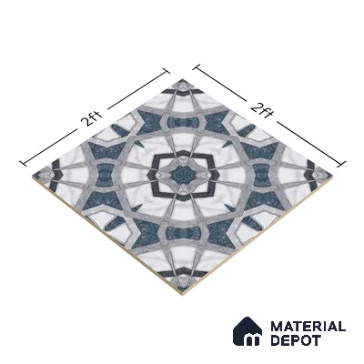 Moroccan Look Floor & Wall Tile TL 07500 Izar 2 ft x 2 ft Glitter Glossy Finish Vitrified Tile - 9 mm  | Suitable For Living Room, Dining, Bathroom & Kitchen | Please Expect a Slight Variation of Pattern (Sample)