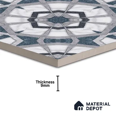 Moroccan Look Floor & Wall Tile TL 07500 Izar 2 ft x 2 ft Glitter Glossy Finish Vitrified Tile - 9 mm  | Suitable For Living Room, Dining, Bathroom & Kitchen | Please Expect a Slight Variation of Pattern (Sample)