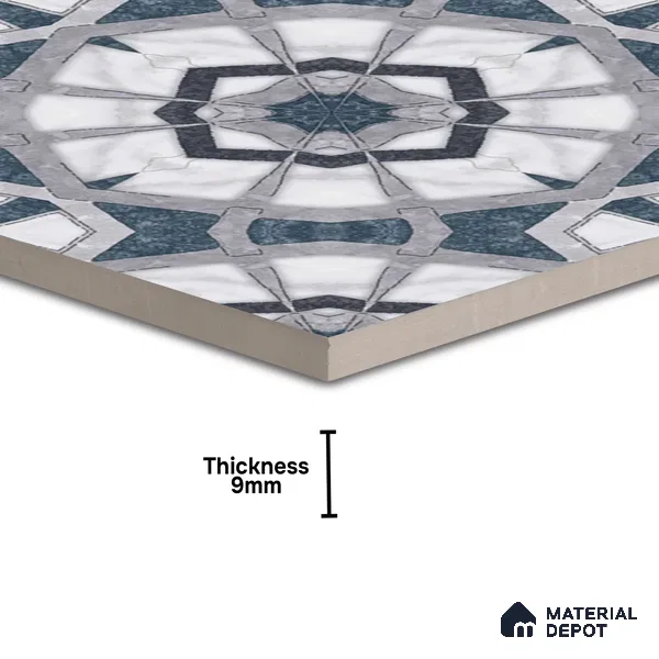 Moroccan Look Floor & Wall Tile TL 07500 Izar 2 ft x 2 ft Glitter Glossy Finish Vitrified Tile - 9 mm  | Suitable For Living Room, Dining, Bathroom & Kitchen | Please Expect a Slight Variation of Pattern (Sample)