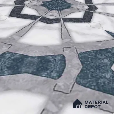 Moroccan Look Floor & Wall Tile TL 07500 Izar 2 ft x 2 ft Glitter Glossy Finish Vitrified Tile - 9 mm  | Suitable For Living Room, Dining, Bathroom & Kitchen | Please Expect a Slight Variation of Pattern (Sample)