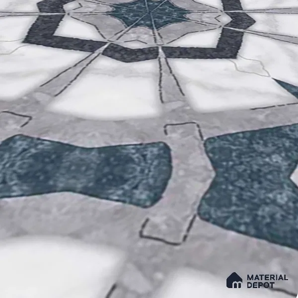 Moroccan Look Floor & Wall Tile TL 07500 Izar 2 ft x 2 ft Glitter Glossy Finish Vitrified Tile - 9 mm  | Suitable For Living Room, Dining, Bathroom & Kitchen | Please Expect a Slight Variation of Pattern (Sample)