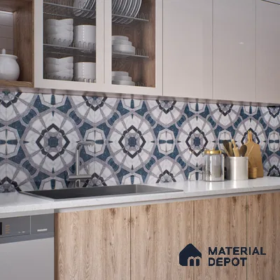 Moroccan Look Floor & Wall Tile TL 07500 Izar 2 ft x 2 ft Glitter Glossy Finish Vitrified Tile - 9 mm  | Suitable For Living Room, Dining, Bathroom & Kitchen | Please Expect a Slight Variation of Pattern (Sample)
