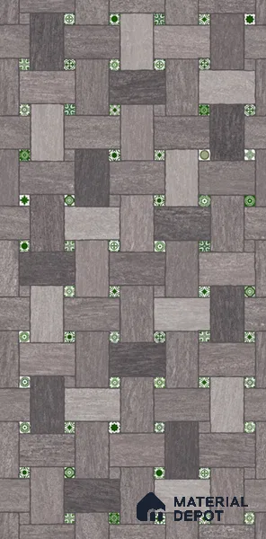 Geometric Floor & Wall Tile TL 06144 B Grafton Smoke 4 ft x 2 ft Vitrified Glue Matte Finish - 9 mm | Suitable For Living Room, Bedroom, Kitchen (Sample)