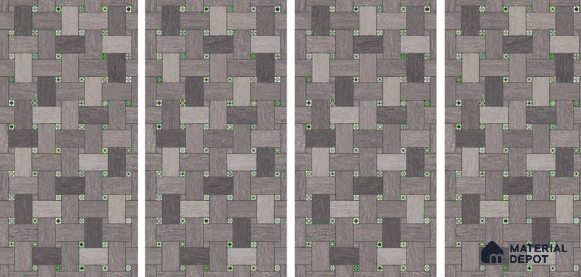 Geometric Floor & Wall Tile TL 06144 B Grafton Smoke 4 ft x 2 ft Vitrified Glue Matte Finish - 9 mm | Suitable For Living Room, Bedroom, Kitchen (Sample)