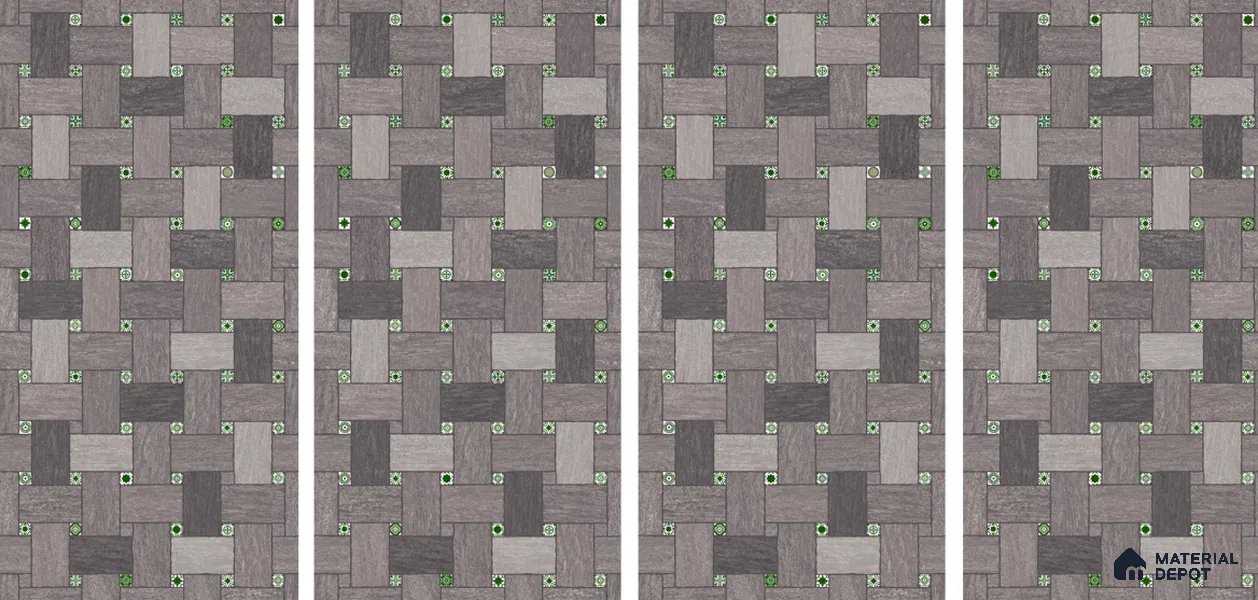 Geometric Floor & Wall Tile TL 06144 B Grafton Smoke 4 ft x 2 ft Vitrified Glue Matte Finish - 9 mm | Suitable For Living Room, Bedroom, Kitchen (Sample)