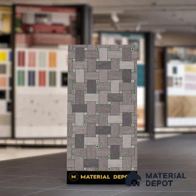 Geometric Floor & Wall Tile TL 06144 B Grafton Smoke 4 ft x 2 ft Vitrified Glue Matte Finish - 9 mm | Suitable For Living Room, Bedroom, Kitchen (Sample)