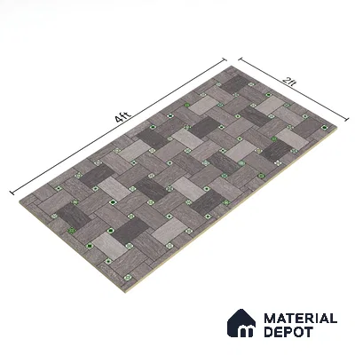 Geometric Floor & Wall Tile TL 06144 B Grafton Smoke 4 ft x 2 ft Vitrified Glue Matte Finish - 9 mm | Suitable For Living Room, Bedroom, Kitchen (Sample)
