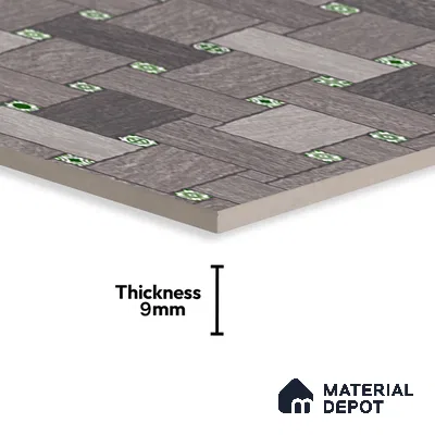 Geometric Floor & Wall Tile TL 06144 B Grafton Smoke 4 ft x 2 ft Vitrified Glue Matte Finish - 9 mm | Suitable For Living Room, Bedroom, Kitchen (Sample)