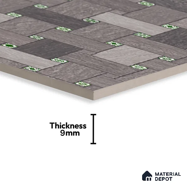 Geometric Floor & Wall Tile TL 06144 B Grafton Smoke 4 ft x 2 ft Vitrified Glue Matte Finish - 9 mm | Suitable For Living Room, Bedroom, Kitchen (Sample)