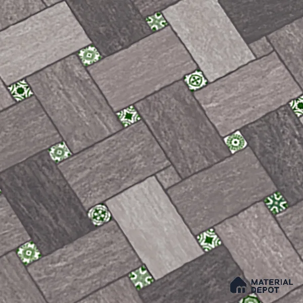 Geometric Floor & Wall Tile TL 06144 B Grafton Smoke 4 ft x 2 ft Vitrified Glue Matte Finish - 9 mm | Suitable For Living Room, Bedroom, Kitchen (Sample)