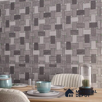 Geometric Floor & Wall Tile TL 06144 B Grafton Smoke 4 ft x 2 ft Vitrified Glue Matte Finish - 9 mm | Suitable For Living Room, Bedroom, Kitchen (Sample)