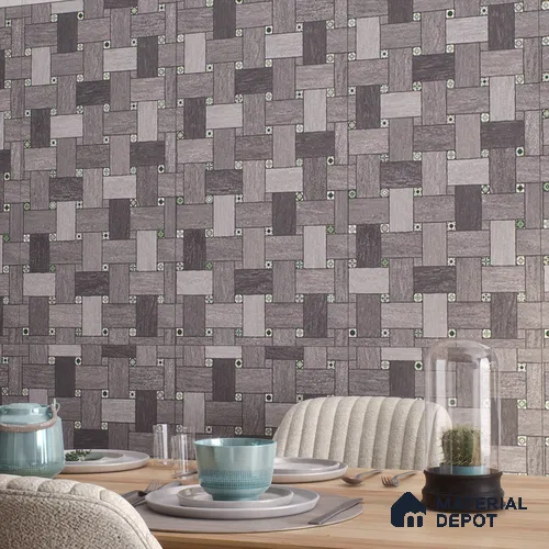 Patterned Floor & Wall Tile TL 06144 B Grafton Smoke 4 ft x 2 ft Vitrified Glue Matte Finish - 9 mm | Suitable For Living Room, Bedroom, Kitchen