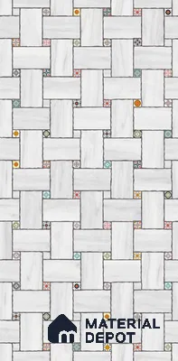 Patterned Floor & Wall Tile TL 06144 Grafton Bianco 4 ft x 2 ft Vitrified Glue Matte Finish - 9 mm | Suitable For Living Room, Bedroom, Kitchen