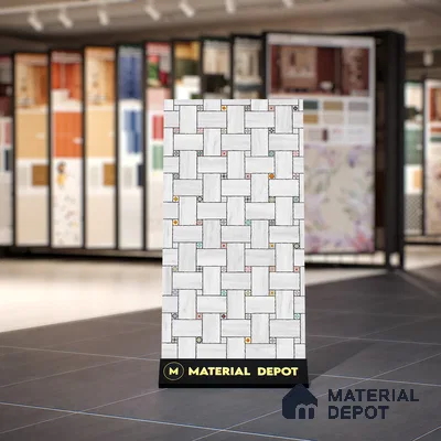 Patterned Floor & Wall Tile TL 06144 Grafton Bianco 4 ft x 2 ft Vitrified Glue Matte Finish - 9 mm | Suitable For Living Room, Bedroom, Kitchen
