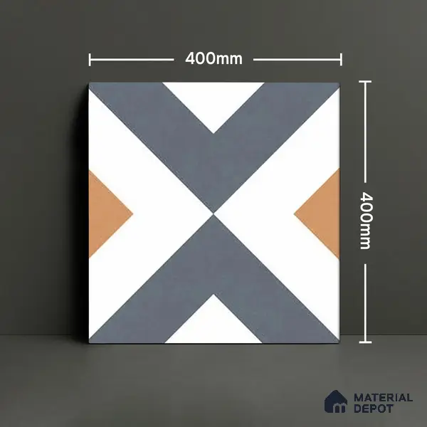 Budget Friendly Moroccan Look Value for Money Parking Spectra Floor Tile 16 x 16 inch | TL 06246 | Vitrified Matte Finish Tile - 12 mm | Suitable For Parking, Outdoor, Balcony & Terrace | Pattern Alignment May Vary | 2-3 mm Spacer is Mandatory