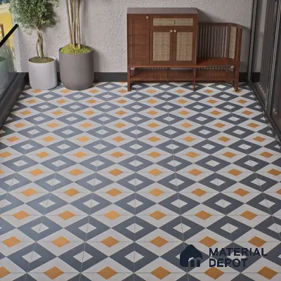 Budget Friendly Moroccan Look Value for Money Parking Spectra Floor Tile 16 x 16 inch | TL 06246 | Vitrified Matte Finish Tile - 12 mm | Suitable For Parking, Outdoor, Balcony & Terrace | Pattern Alignment May Vary | 2-3 mm Spacer is Mandatory