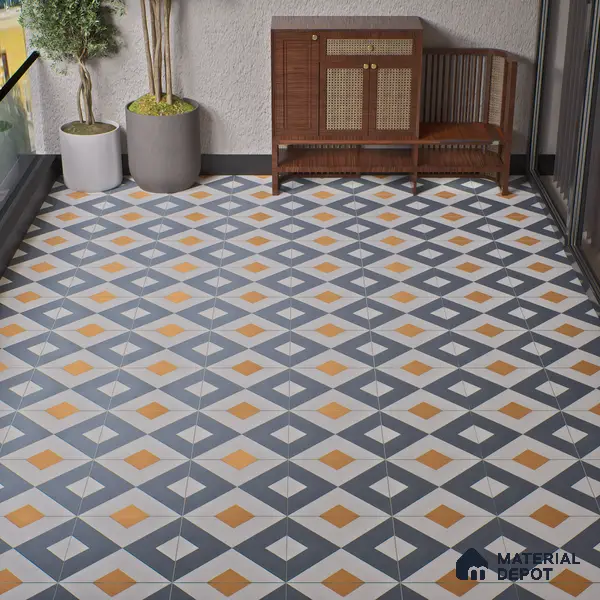 Budget Friendly Moroccan Look Value for Money Parking Spectra Floor Tile 16 x 16 inch | TL 06246 | Vitrified Matte Finish Tile - 12 mm | Suitable For Parking, Outdoor, Balcony & Terrace | Pattern Alignment May Vary | 2-3 mm Spacer is Mandatory