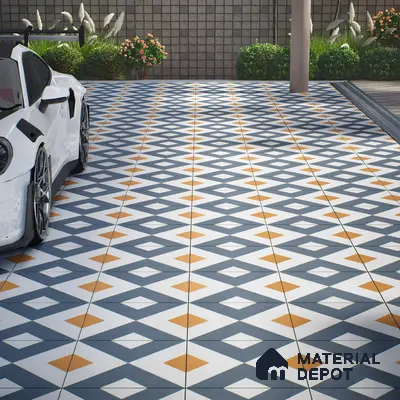 Budget Friendly Moroccan Look Value for Money Parking Spectra Floor Tile 16 x 16 inch | TL 06246 | Vitrified Matte Finish Tile - 12 mm | Suitable For Parking, Outdoor, Balcony & Terrace | Pattern Alignment May Vary | 2-3 mm Spacer is Mandatory
