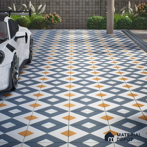 Budget Friendly Moroccan Look Value for Money Parking Spectra Floor Tile 16 x 16 inch | TL 06246 | Vitrified Matte Finish Tile - 12 mm | Suitable For Parking, Outdoor, Balcony & Terrace | Pattern Alignment May Vary | 2-3 mm Spacer is Mandatory