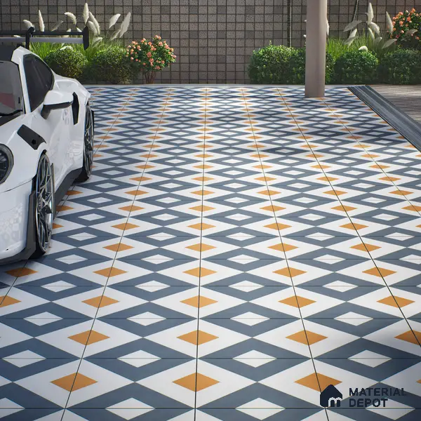 Budget Friendly Moroccan Look Value for Money Parking Spectra Floor Tile 16 x 16 inch | TL 06246 | Vitrified Matte Finish Tile - 12 mm | Suitable For Parking, Outdoor, Balcony & Terrace | Pattern Alignment May Vary | 2-3 mm Spacer is Mandatory