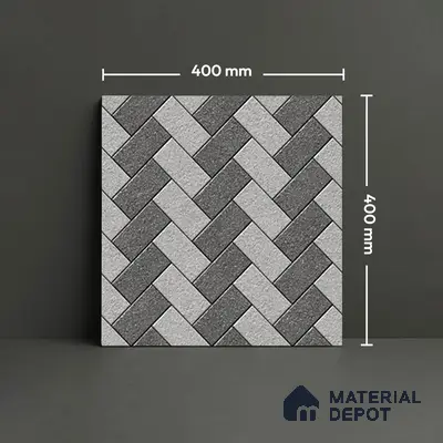 TL 04257 | Geometric Platinum 400x400 mm Matte Finish Vitrified Parking Floor Tile - 12 mm | Pattern Alignment May Vary | 2-3 mm Spacer is Mandatory
