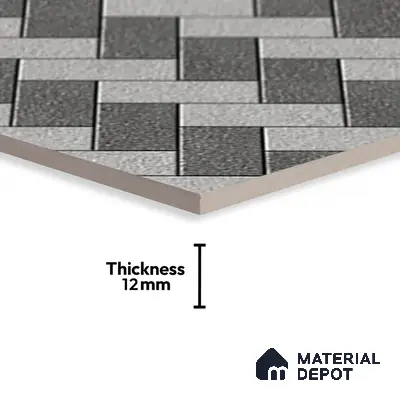 TL 04257 | Geometric Platinum 400x400 mm Matte Finish Vitrified Parking Floor Tile - 12 mm | Pattern Alignment May Vary | 2-3 mm Spacer is Mandatory
