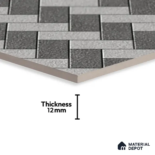 TL 04257 | Geometric Platinum 400x400 mm Matte Finish Vitrified Parking Floor Tile - 12 mm | Pattern Alignment May Vary | 2-3 mm Spacer is Mandatory