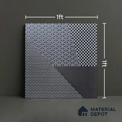 Patterned Wall & Floor Tile TL 05902 Origami 297 mm x 297 mm Vitrified - 9 mm | Suitable For Wet Area, Living Room, Bedroom, Kitchen
