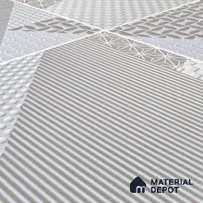 Patterned Wall & Floor Tile TL 05904 Origami Mini 148 mm x 148 mm Vitrified - 9 mm | Handcrafted | Suitable For Dry & Wet Area, Living Room, Bedroom, Kitchen | Random Design, No Fixed Pattern