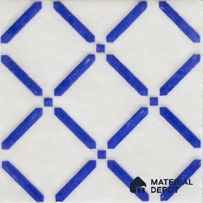 Subway Wall & Floor Handmade Tile TL 05860 C Criss Cross Azure Harmony 98 mm x 98 mm Vitrified - 9 mm | 6 Random Patterns | Suitable For Living Room, Bedroom, Kitchen